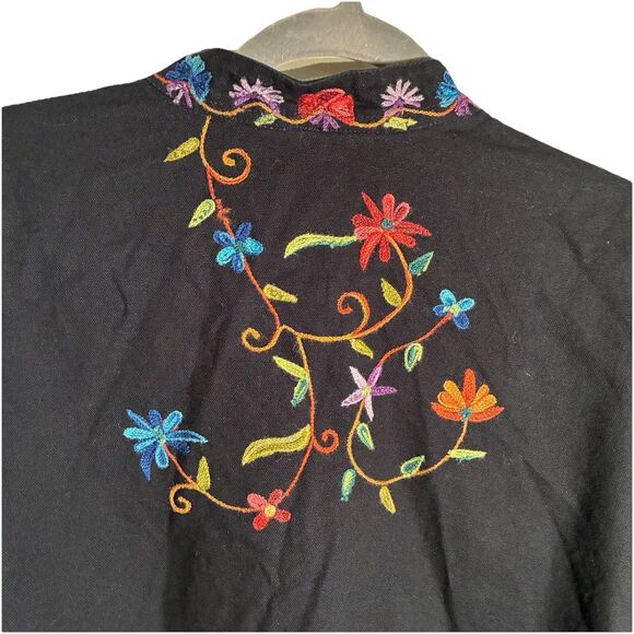 Women’s BFA Classics Embroidered Black Jacket. Floral Designs In Multicolor XL - Picture 4 of 15